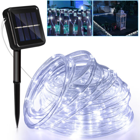 SWANEW Tubo flessibile per luce solare Tubo flessibile per luce a LED Catena luminosa per esterni Rete per luce bianca fredda 10M (1/5)