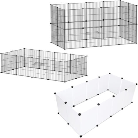 SWANEW Recinto da esterno Recinto a rete Playpen per conigli Playpen Gabbia per piccoli animali ruspanti Recinto Nero 110 x 110 x 47 cm