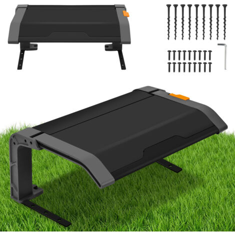 SWANEW Garage per tosaerba Tetto pieghevole Tetto grigio nero Struttura in acciaio nero Garage per tosaerba Protezione esterna 72x56x36 cm