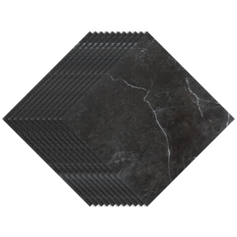 Randaco Pavimento in PVC adesivo -2 Scatole di 22 piastrelle viniliche autoadesive - marmo nero - ca.2 m²