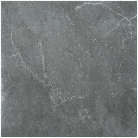 SWANEW Pavimento adesivo in PVC -1 Scatola di 11 piastrelle viniliche autoadesive - Marmo grigio - ca. 1 m²