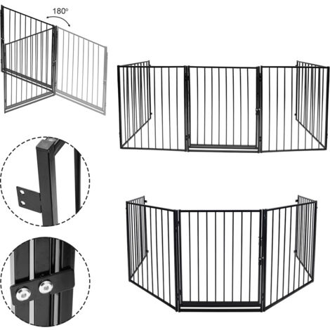SWANEW Cancello di sicurezza a 5 pannelli per bambini. neonati e animali 3.4 metri Cancello di sicurezza 305x76cm Cancello di sicurezza