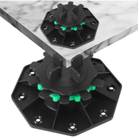 SWANEW Set di 50 piedini regolabili con anello di fissaggio, piedino per terrazza, piedino per terrazza, soletta, piedini regolabili 42-60 mm