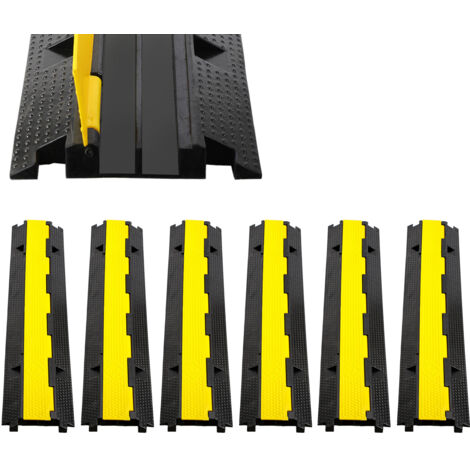 SWANEW 6 pezzi cavo ponte ponte di protezione di scavalcamento 100cm pavimento canale 2 canale tubo flessibile (1/5)