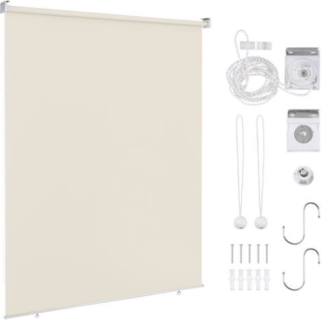 SWANEW Tenda verticale Tenda da esterno per balcone Tenda a rullo Schermo retrattile da esterno Protezione solare 160x240CM Beige