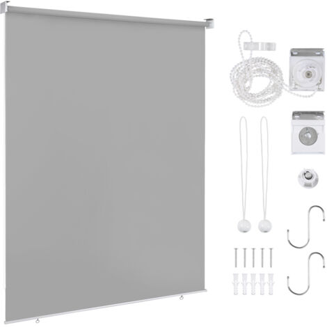 SWANEW Tenda verticale Tenda da esterno per balcone Tenda a rullo Schermo retrattile da esterno Protezione solare 100x240CM Grigio