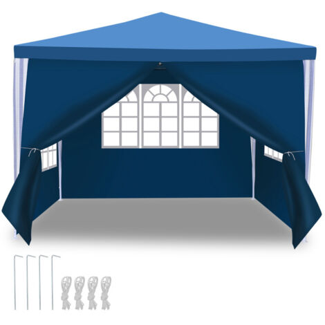 SWANEW Pavilion Garden Tent - Padiglione da giardino. chiosco per birra per mercati e feste. ideale per matrimoni 3x3m Blu (1/5)