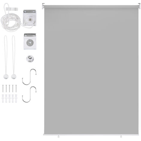 SWANEW Tenda verticale Tenda da esterno per balcone Tenda a rullo Schermo retrattile da esterno Protezione solare 100x240CM Grigio