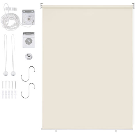 SWANEW Tenda verticale Tenda da esterno per balcone Tenda a rullo Schermo retrattile da esterno Protezione solare 160x240CM Beige