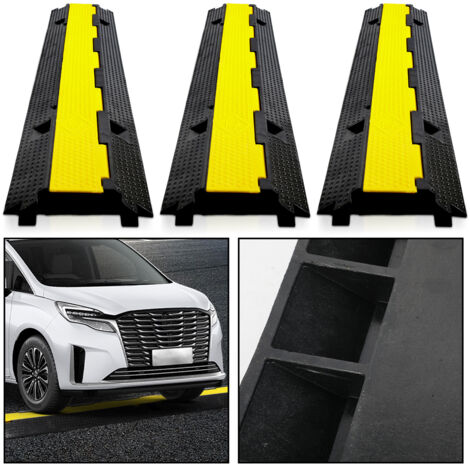 SWANEW 3 pezzi ponte cavi rampa drive-over 2 canale canale protezione tubo gomma ponte (1/5)