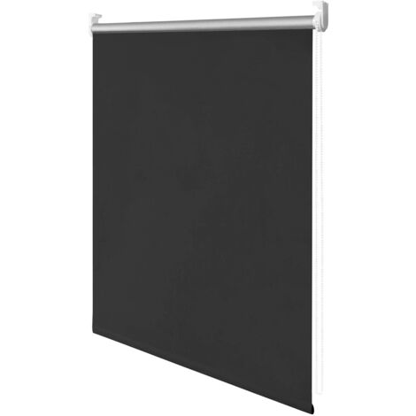SWANEW THERMO ROLLER Blind. 120 cm x 200 cm (W x L) in nero. senza perforazione. sole. protezione visiva. calore e a freddo. termofunzione riflettente. soluzione di bloccaggio per finestre e porte