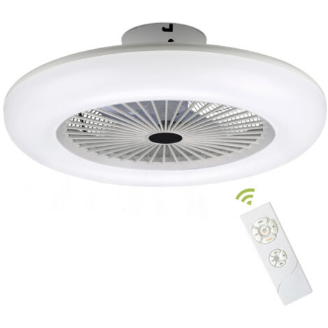 SWANEW Ventilatore a soffitto con telecomando multifunzione con led Bianco - Tondo. Con telecomando Ventilatore led (1/5)