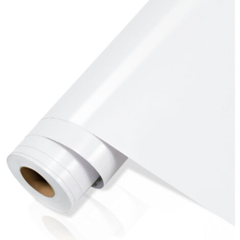 2x carta adesiva per mobili 61 cm x 500 cm carta da parati autoadesiva pellicola impermeabile autoadesiva per banconi cucina bagno-bianc (1/5)