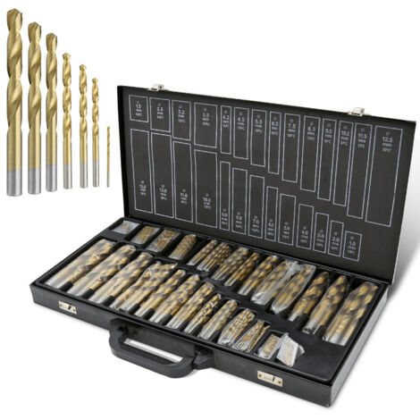 SWANEW 230 pezzi HSS-Titanium Metal Drill Set DIN 338. 1-13mm. punte elicoidali in titanio. punte elicoidali. assortimento di trapani manuali (1/5)