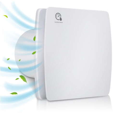SWANEW Ventilatore da bagno - Ventilatore da radiatore - Ventilatore da parete - Timer da 100 mm - Feuchtesensor - Mit Rückflussleitblech