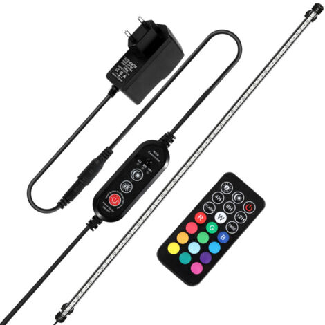 SWANEW Lampada LED per acquario - Lampada a cambio colore con telecomando colorato - IP67 RGB - 112 5 cm