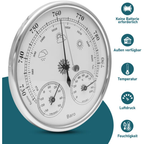 SWANEW Stazione meteorologica analogica per 12-24 ore Igrometro Barometro Termometro (1/5)