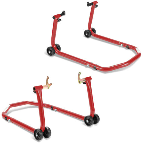 Cavalletto Sollevatore Per Moto Da Cross In Alluminio – Regolabile 25-46 Cm, Portata 150kg, Piastra 28x17,5 Cm, Con Ruote - 4