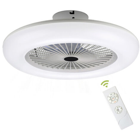 Ventilatore da soffitto con telecomando, lampada da camera moderna dimmerabile, 3 colori per soggiorno ristorante camera