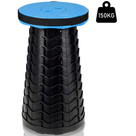 SWANEW Sgabello telescopico portatile. Sedile Pieghevole Portatile Sgabello Telescopico per Viaggi. Campeggio 45x26CM Blu