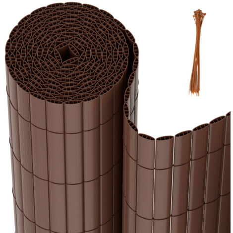 SWANEW Canisse in PVC. schermo per giardini. balconi e terrazze. resistente alle intemperie e alla privacy. con fascetta. marrone. 140 x 300 cm