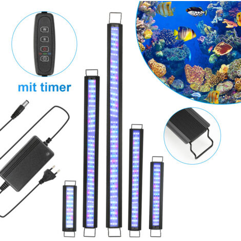 SWANEW Acquario a LED. illuminazione regolabile a spettro completo RGB per piante d'acquario d'acqua dolce. 45-70cm