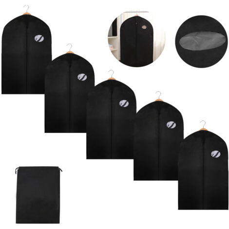 SWANEW 10 buste porta abiti 100 x 60 cm copertura protettiva nera con sacca per scarpe (1/4)