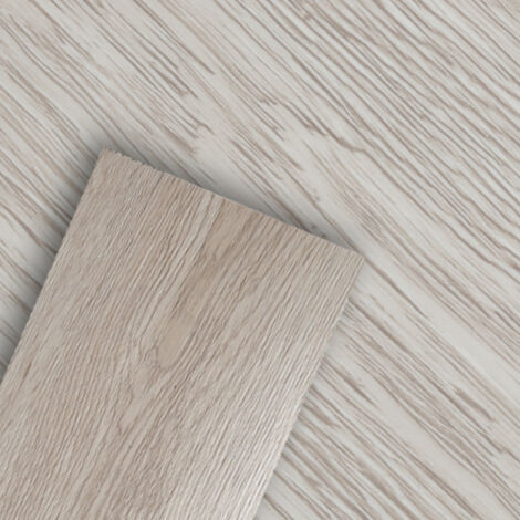 Randaco Listelli autoadesivi per pavimenti in PVC - Confezione da 14 listelli vinilici autoadesivi - 2 m² - Rovere bianco
