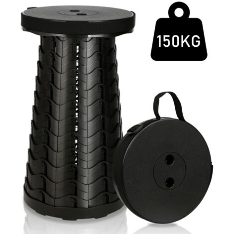 SWANEW Sgabello portatile pieghevole Seduta telescopica Sedia da campeggio regolabile in altezza Carico massimo 150 kg rosso (1/5)