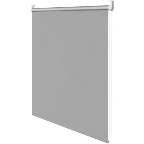 SWANEW Dignificazione rullo cieco a 110 x 200 cm. oscuramento a rullo cieco senza perforare il rullo di brontolio scura per finestre e porte. laterale zerdo -roboos grigio