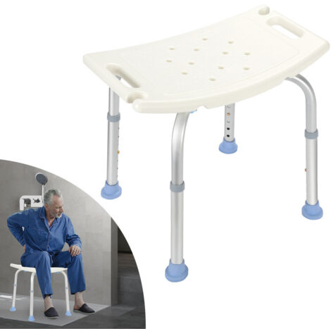 Sgabello per doccia Sedile per doccia regolabile in altezza Sgabello per bagno fino a 300 libbre - Sedile per doccia quadrato 38-53 cmSgabello per doccia Sedile per doccia regolabile in altezza fino a