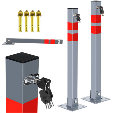 Randaco Barriera di parcheggio Boundary Post 65cm Paletto guida pieghevole Dissuasore 2X