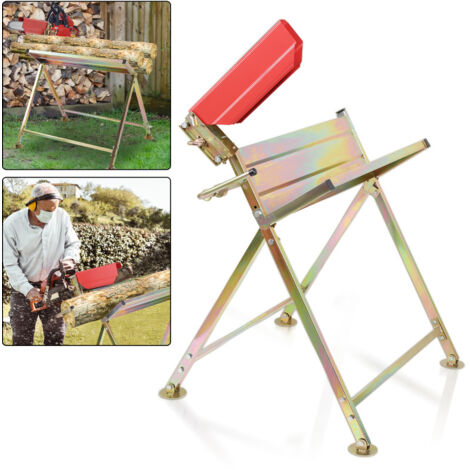 Randaco Supporto per tronchi con supporto per motosega pieghevole Supporto per tronchi in metallo 150kg