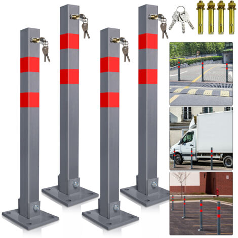 Randaco Barriera di parcheggio Boundary Post 65cm Paletto guida pieghevole Dissuasore 4X