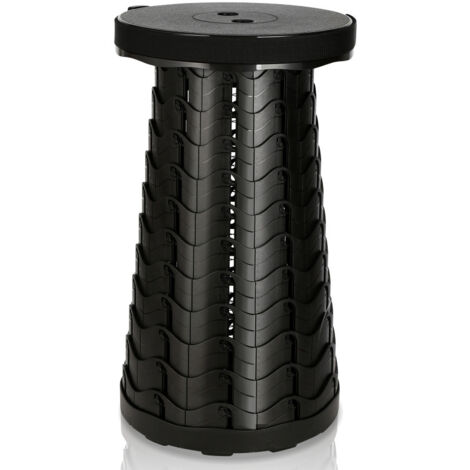 SWANEW Sgabello telescopico portatile. max 250KG. Sgabello Pieghevole Portatile per Viaggi. Campeggio 45x26CM Nero (1/5)
