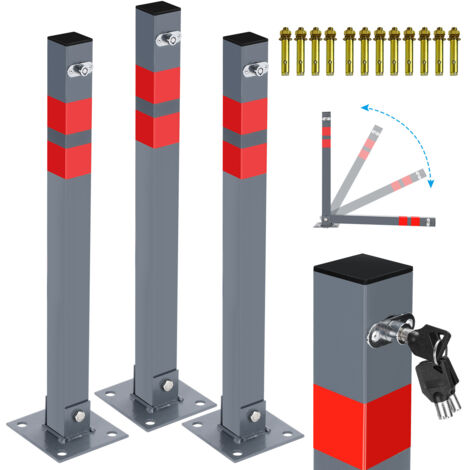 Paletto di delimitazione, barriera di parcheggio pieghevole universale, paletto di delimitazione del parcheggio, catena, 3x Set