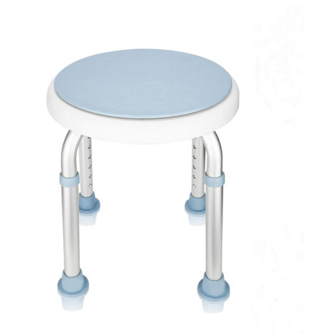 Randaco Sgabello doccia regolabile in altezza sgabello doccia ergonomico piedini antiscivolo alluminio bianco carico max 136 Kg