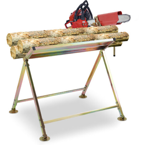 SWANEW Cavalletto per tronchi - Acciaio zincato - per motosega pieghevole L 72 x H 81 cm