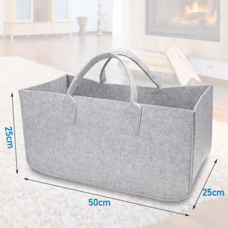 Sacchi In Feltro Per Legna Da Ardere 2 Pz 50 X 25 X 25 Cm Sacco Per Legna Da Ardere Pieghevole Grigio Scuro 92855115