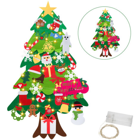Acquista Albero di Natale in feltro Albero di Natale morbido con ornamenti e luci a corda in Italia a partire da 12