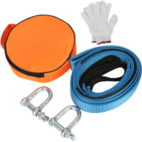 SWANEW Cinghia di traino ad alta resistenza Corda di traino in nylon e ferro battuto ad alta resistenza con capacità di 8 tonnellate e lunghezza di 5 metri (1/5)