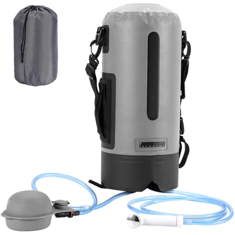 Doccia Portatile Da Campeggio 8L - Pressione A Pompa Con Ugello 7 Modalità - Per Viaggi, Spiaggia E Giardino - 5