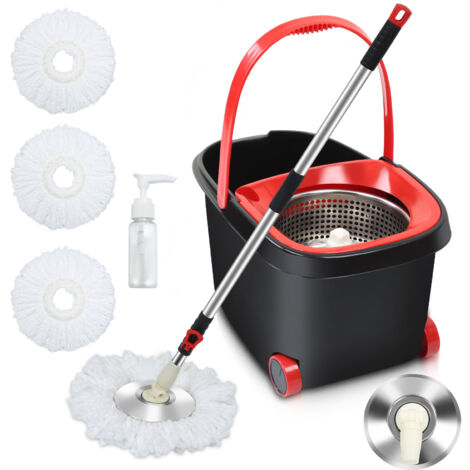 SWANEW Mop Per Pavimenti Turbo Wiper Mop Set Con Cuscinetti In Microfibra Da 3 Pezzi E Pulizia Del Pavimento Lavabile Con Secchio Facile 61171337