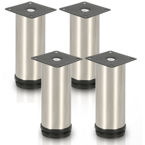 4X Piedistallo Mobili Piedi Armadio Gambe Letto Regolabile Acciaio Inox-150mm