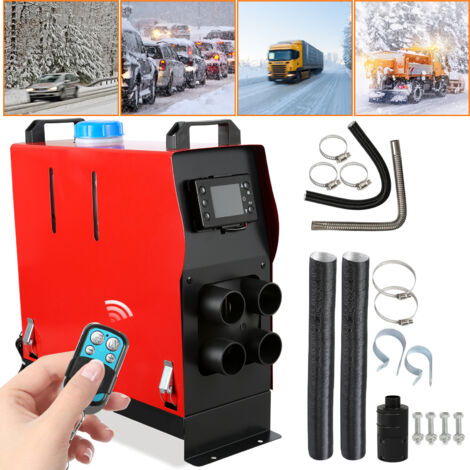 Aufun 8KW Riscaldatore Diesel, 12V Aria Riscaldatore ad Aria con Telecomando, Interruttore LCD per Auto Camper Barca Camion Camper Autobus (Rosso+Orizzonte