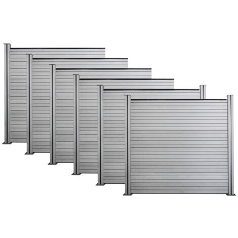 SWANEW WPC-Sichtschutz . Windschutz Zaun. Sichtschutzzaun.WPC-Pfosten 7er Set. 202x186.8 cm(quadratisch) (1/5)