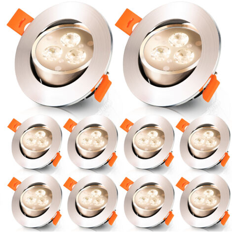 Yangtek 4 mini faretti da incasso a LED in alluminio con luce bianca calda da 3 W mini farretto da Incasso Plafoniere da Soffitto Incl.Seperated Trasformatore