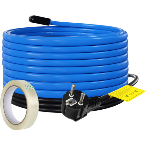 Jiubiaz 8m 136W Cavo di riscaldamento Cavo riscaldante antigelo autoregolante con termostato e 10 m di nastro adesivo IP68