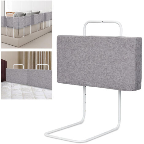 SWANEW Sponda Letto Griglia di protezione per il Letto Bambini 50 cm Barriere per letto Anticaduta Regolabile in Altezza per Letto. Protezioni Laterali Regolabili. 1 Pezzo. Grigio Lino