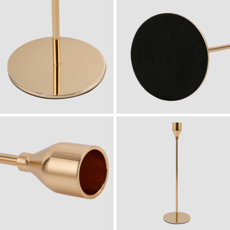 Set Di 4 Portacandele Circolari Vintage In Ferro Battuto - Per Candele Coniche - Decorazione Tavolo Romantic - 5